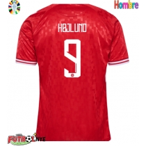 Camiseta Dinamarca Rasmus Hojlund #9 Primera Equipación Eurocopa 2024 manga corta